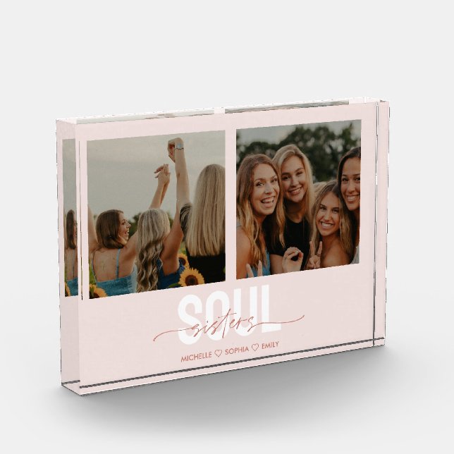 Soul Sisters Cute Modern Photo Best Friends Gift (Left)