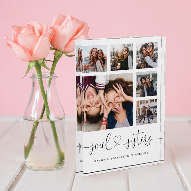 Soul Sisters | Gift For Best Friends Photo Collage Block (Creator Uploaded)