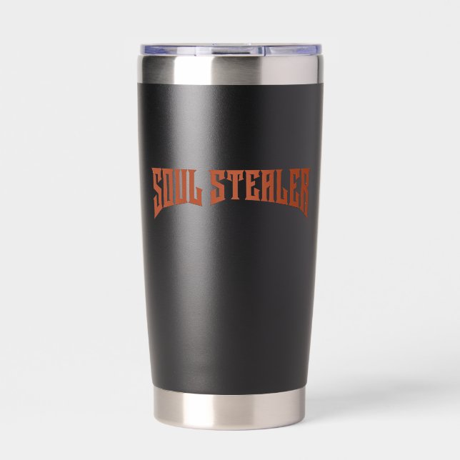 Soul Stealer Heavy Metal Typography Insulated Tumbler (Front)