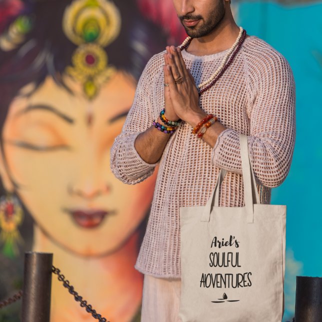 Soulful Adventures Personalised Yoga Meditation Tote Bag (Shop now to embrace serenity in style!)