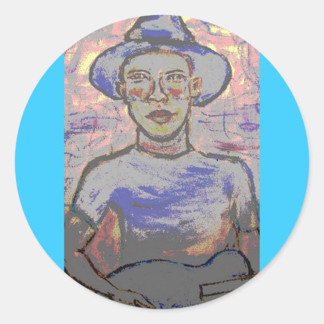 Soulful Bluesman Classic Round Sticker (Front)