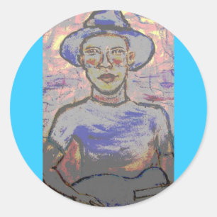 Soulful Bluesman Classic Round Sticker