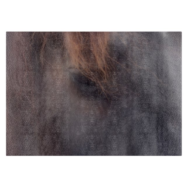 Soulful Eye Of A Black Horse Animal Cutting Board (Front)