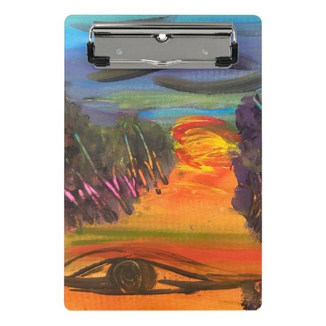 Soulful Horizon Hand Painted Design  Mini Clipboard (Front)