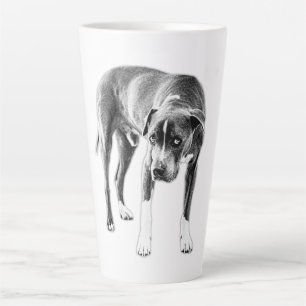 Soulful Pitbull Mix in Bold Monochrome Latte Mug