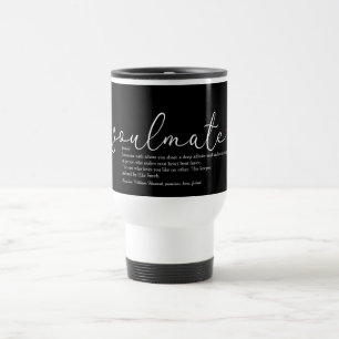 Soulmate Definition Chic Script Red Love Heart Travel Mug