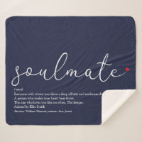 Soulmate Definition Elegant Script Love Heart Blue