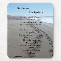 Soulmate Footprints Mousepad With Poem