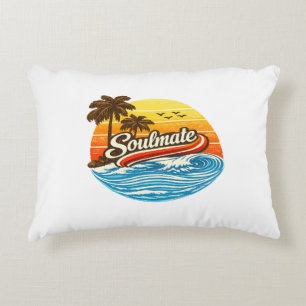 Soulmate Retro Sunset Design Decorative Cushion