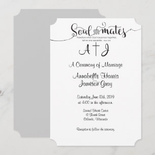 Soulmates Christian Message Wedding Invitation