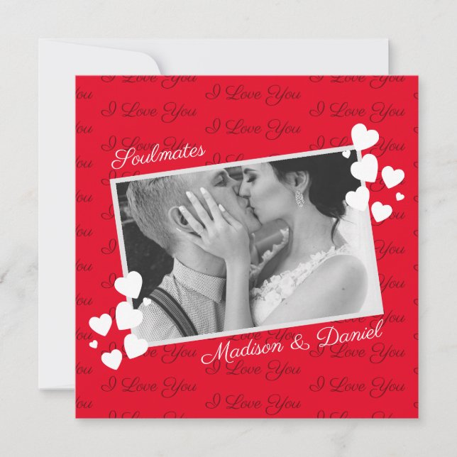 Soulmates I Love You Personalised Photo Valentine (Front)