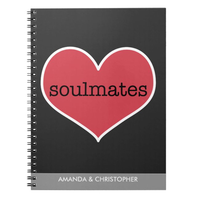 Soulmates Love Personalised Notebook (Front)