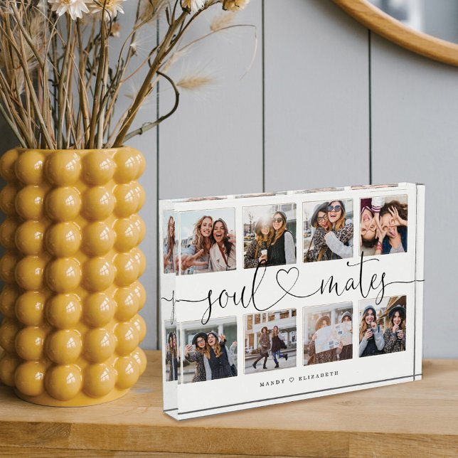Soulmates Script Gift For Friends Photo Collage Block (Creator Uploaded)