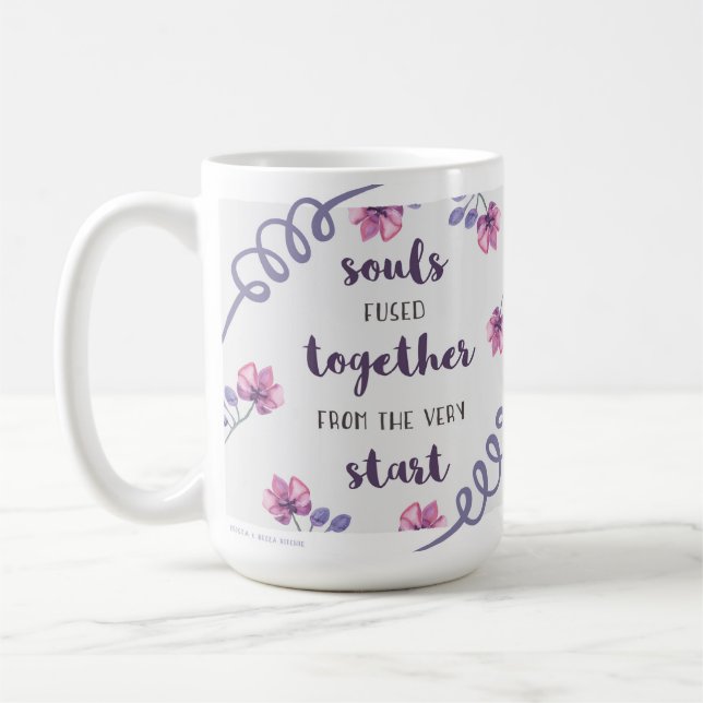 souls fused together from the very start coffee mug (Left)