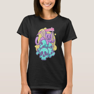 Souls Pastel Goth Cat Kitten With Scythe And Skull T-Shirt