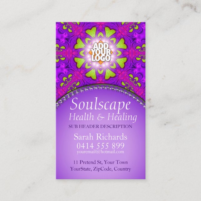 Soulscape Health & Healing New Age Business Card (Front)