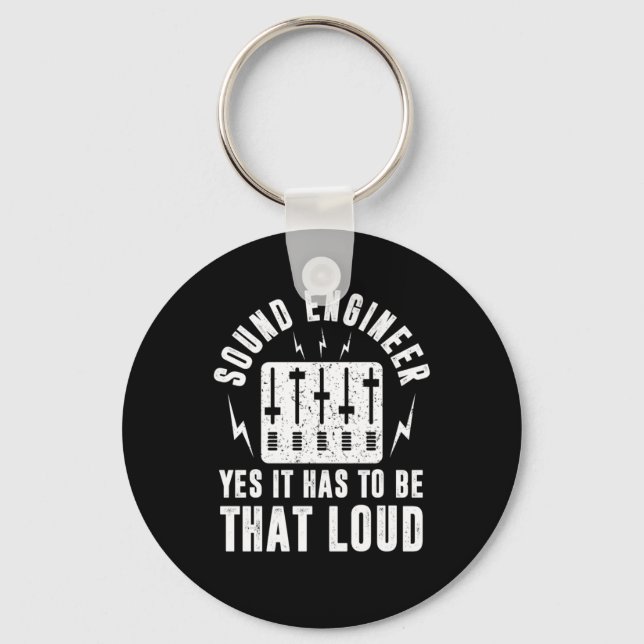 Sound Audio Engineer Music Producer Key Ring (Front)