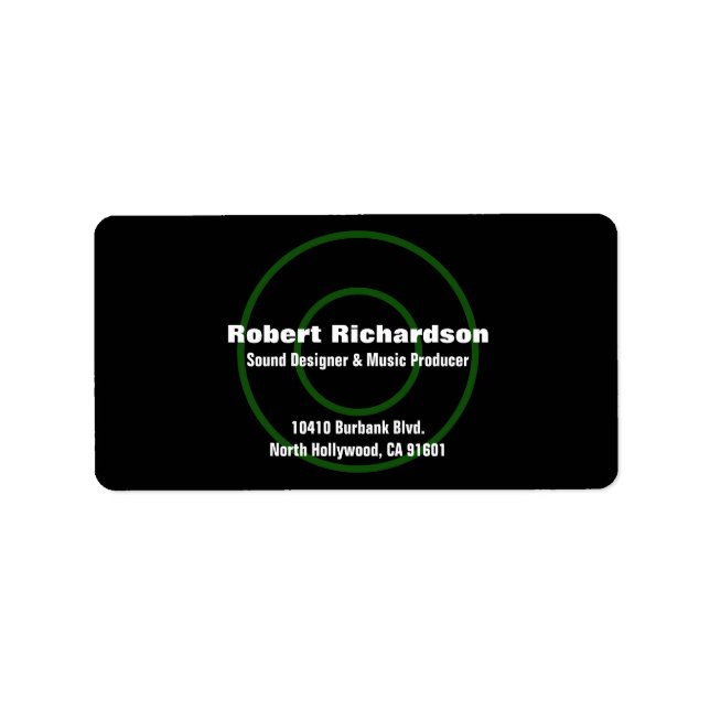 Sound Designer Address Label (Front)