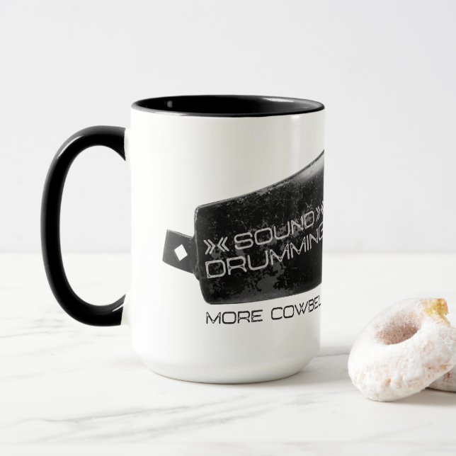 Sound Drumming "More Cowbell!" Mug (With Donut)