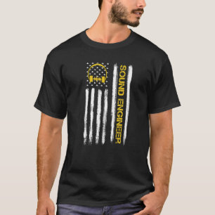 Sound Engineer American Flag Audio Engineer Music T-Shirt