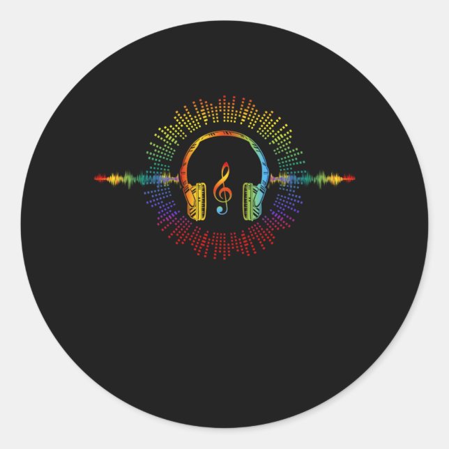 Sound Engineer Audio Wave Audio Engineer Music Classic Round Sticker (Front)