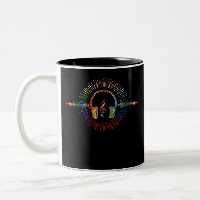 Sound Engineer Audio Wave Audio Engineer Music Two-Tone Coffee Mug (Left)