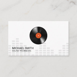 Sound Engineer Headphones Mixer Levels Vinyl Business Card