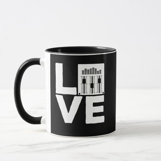 Sound Engineer Love Mixer Soundboard Audio Music Mug (Left)