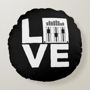 Sound Engineer Love Mixer Soundboard Audio Music Round Cushion