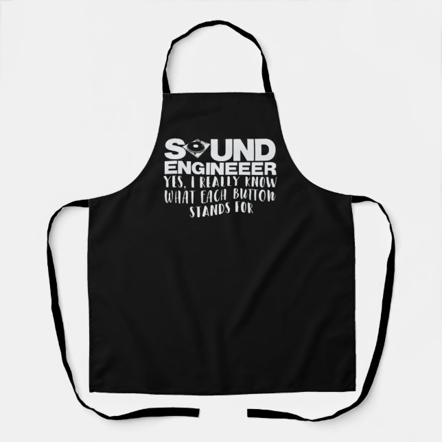 Sound Engineer Mixer Joke Turntable Audiophile Apron (Front)