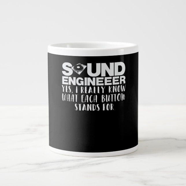 Sound Engineer Mixer Joke Turntable Audiophile Large Coffee Mug (Front)