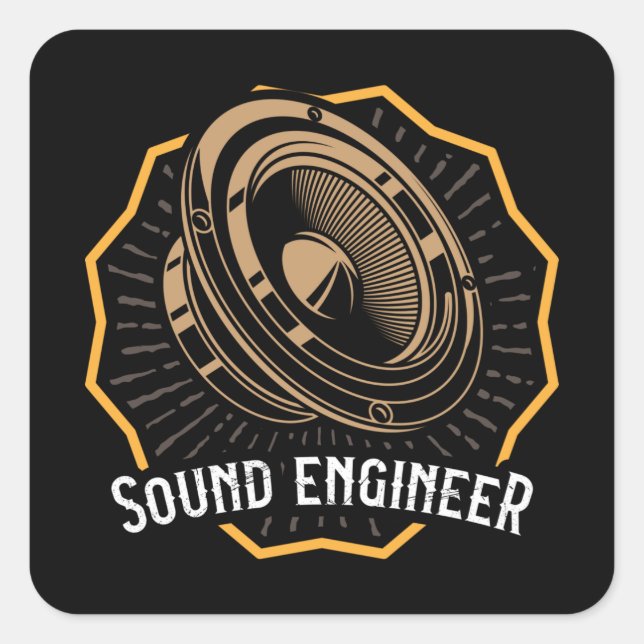 SOUND ENGINEER Sound Guy Audio Engineering Audio Square Sticker (Front)