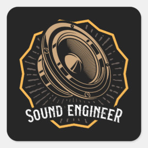 SOUND ENGINEER Sound Guy Audio Engineering Audio Square Sticker