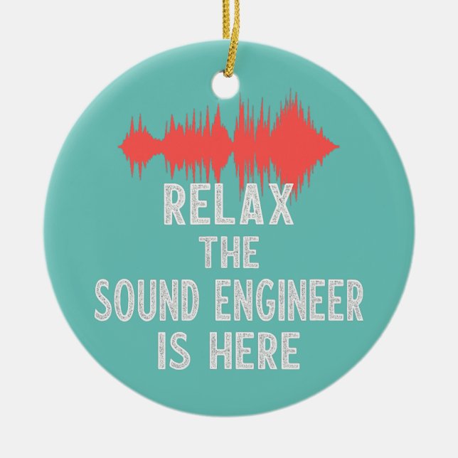 Sound Engineer Studio Audio Design For Audio Ceramic Tree Decoration (Front)