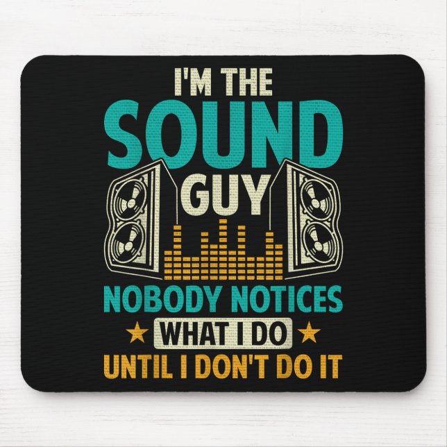Sound Engineer Tech Husband Dad Funny Dj Disc Jock Mouse Mat (Front)
