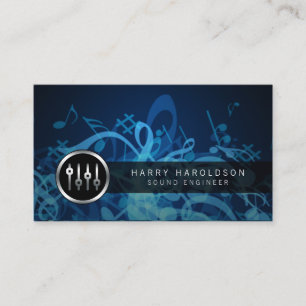 Sound Engineer Volume Sliders Icon Business Card