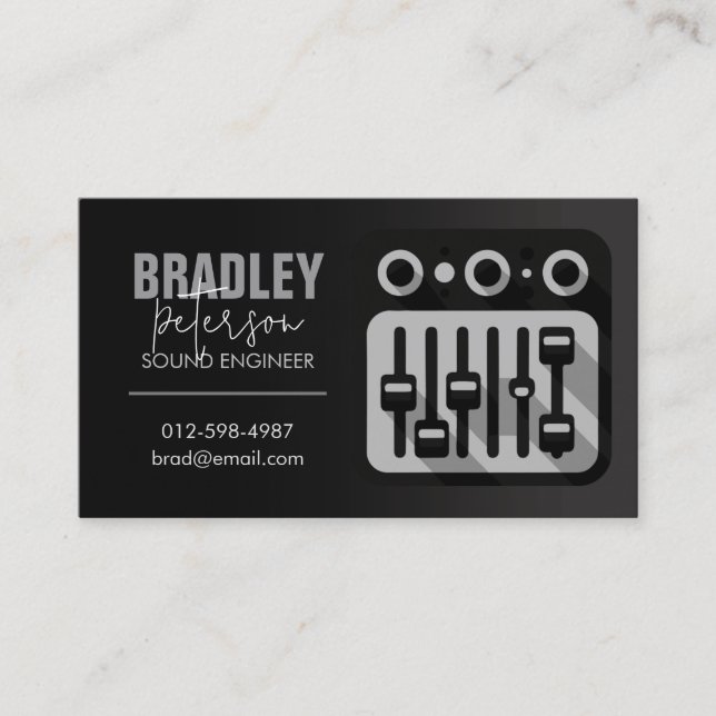 Sound Engineering Audio Engineer Business Card (Front)