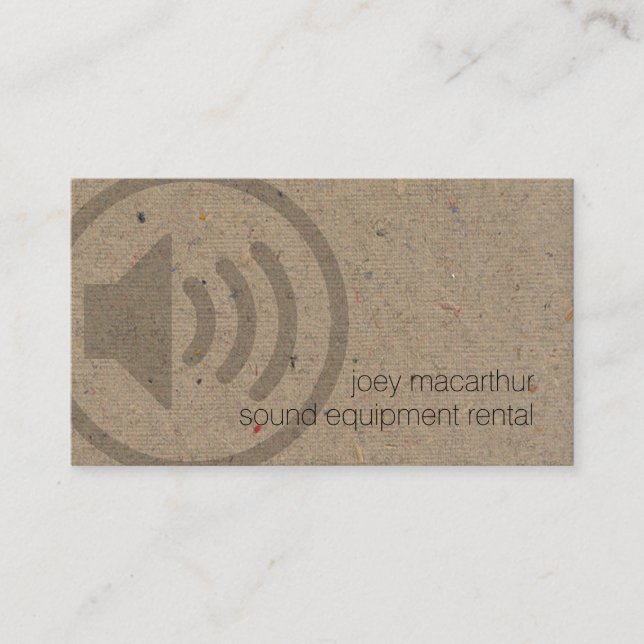 Sound Equipment Rental Bold Speaker Icon Music Business Card (Front)