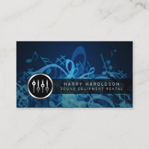 Sound Equipment Rental Volume Slider Business Card