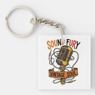 Sound Fury Vintage Soul Microphone Graphic Women's Key Ring