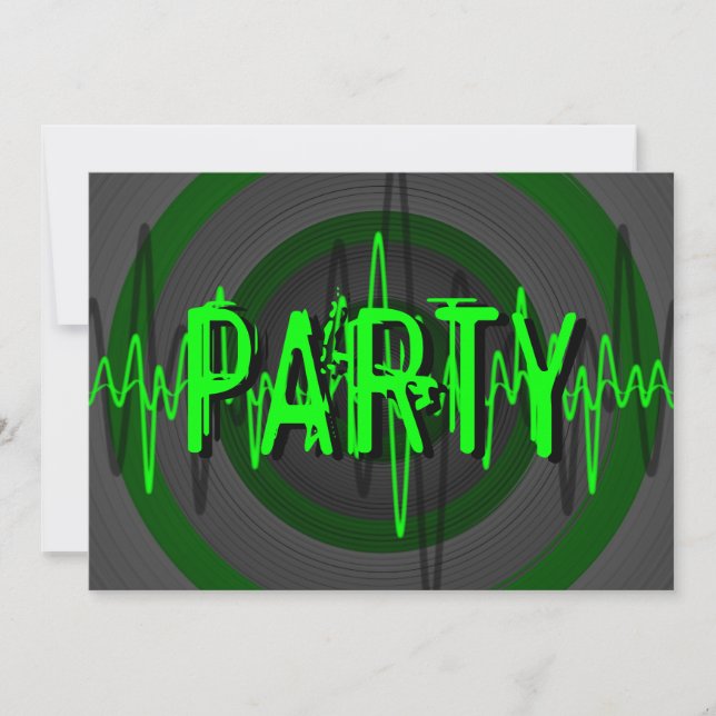 Sound Green Dark 'PARTY' invitation (Front)