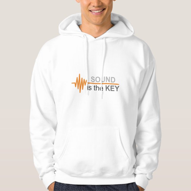 Sound is the Key Classic Waveform Orange Line Hoodie (Front)