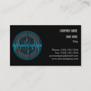 Sound Light Blue Dark Round business card template