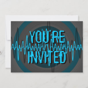 Sound Light Blue Dark 'You're Invited' invitation