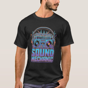 Sound Mechanic Retro Boombox DJ Music T-Shirt