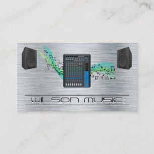 Sound Mixer and Speakers   Musical Business Business Card