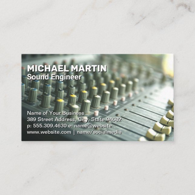 Sound Mixer | Equalizer Tech | Producer Business Card (Front)