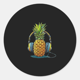 Sound Ne Costume For Headphones And Music Lovers  Classic Round Sticker