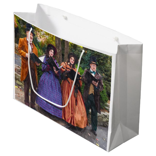 Sound Of Carolers Large Gift Bag (Front Angled)