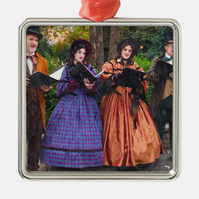 Sound Of Carolers Metal Tree Decoration (Front)